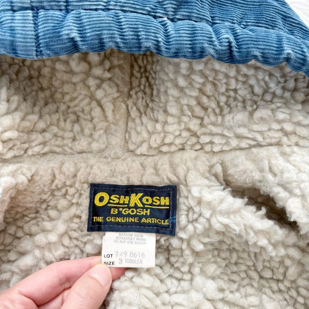Vintage‎ Union Made Osh Kosh B'Gosh Sherpa Corduroy Jacket Sz 3T
